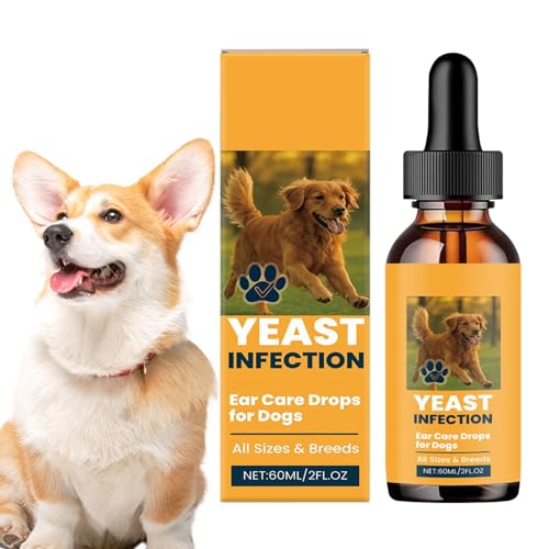 Genérico Gotas para los Oídos de Perros, Limpieza Ótica Canina 60ml, Solución Suave Eliminadora de Olores para Uso Doméstico y Viajes