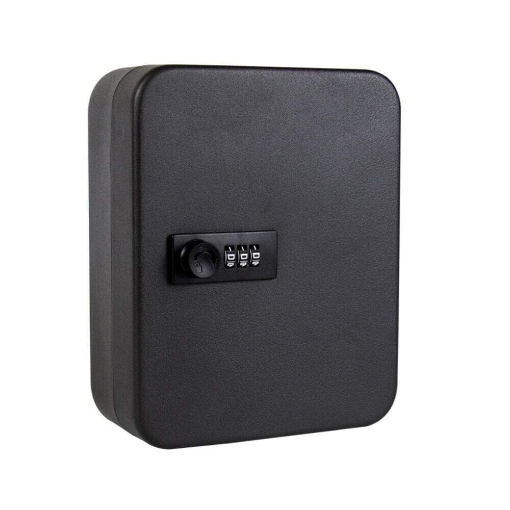 Decaller Steel Key Cabinet with 20 Key Tags | Wall Mounted Security Key Safe Box with Combination Lock for Home, Office & Business Key Management (20 Keys, Black)-picture-10