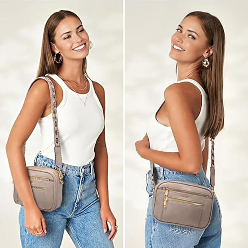 Quilted Crossbody Bags For Women Vegan Leather Small Purses Wide Strap Medium Lightweight Shoulder Handbags2