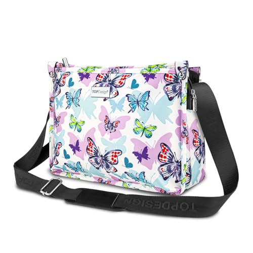 TOPDesign Lightweight Women Crossbody Bag, Shoulder Purse with Multiple Pockets, Triple Zip Handbag with Shoulder Strap