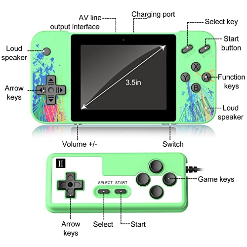 image for Yumcute Handheld Game Console,800 Classic Games 3.5-Inch IPS Screen,Mi