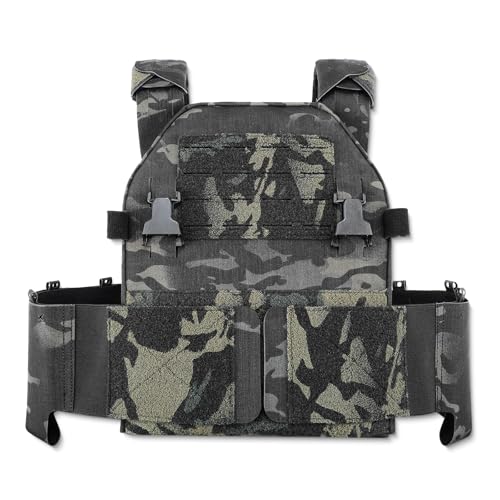 ACETAC LPPC V.2 Tactical Vest Low-Profile Vest Modular Placard Compatible Made from 1000D Nylon Laminates MultiCam (MultiCam Black)