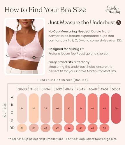 Image of Carole Martin Full-Freedom Comfort Front Closure Bra for Women, Wireless