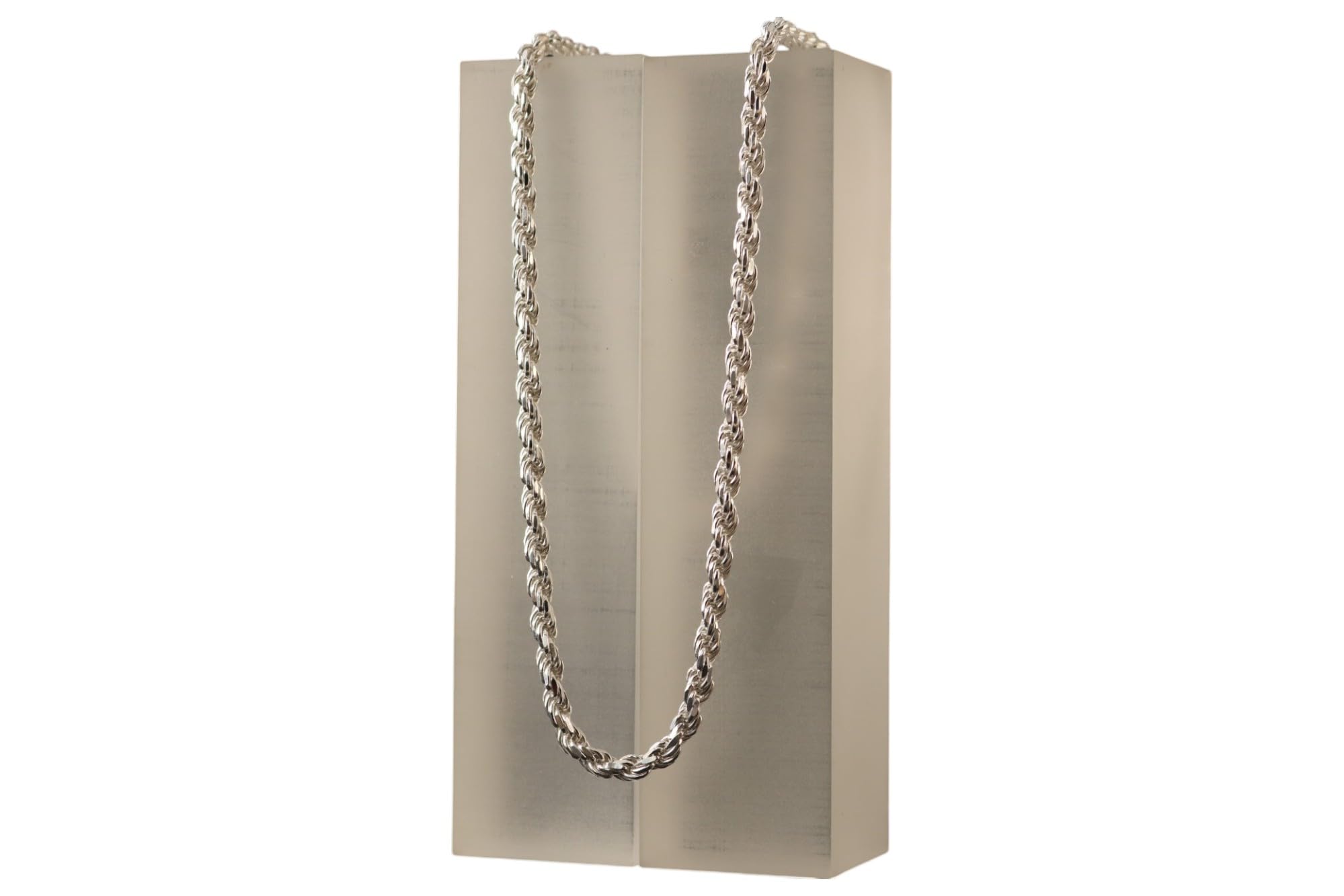 Generisch Unisex Kordelkette aus 925 Silber – Massiv, Echt – Silberkette Herren Damen – 3,5 mm Halskette – Handgefertigt – Luxusschmuck – Geschenkidee | 3,5 mm