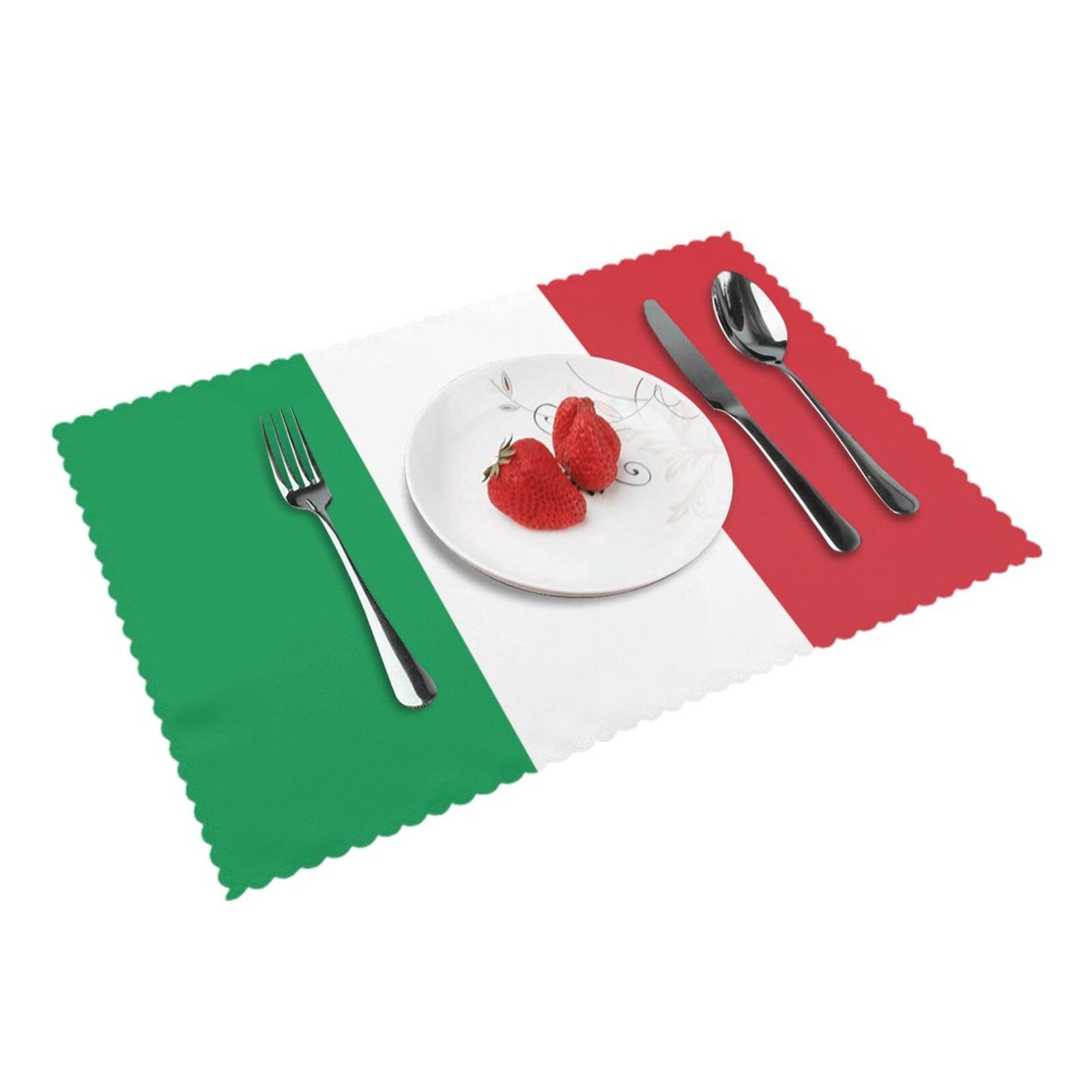italy flag Printed Placemats Set of 4 PCS Washable Placemat for Kitchen Table Heat-resistant Table Mats 45x30 CM