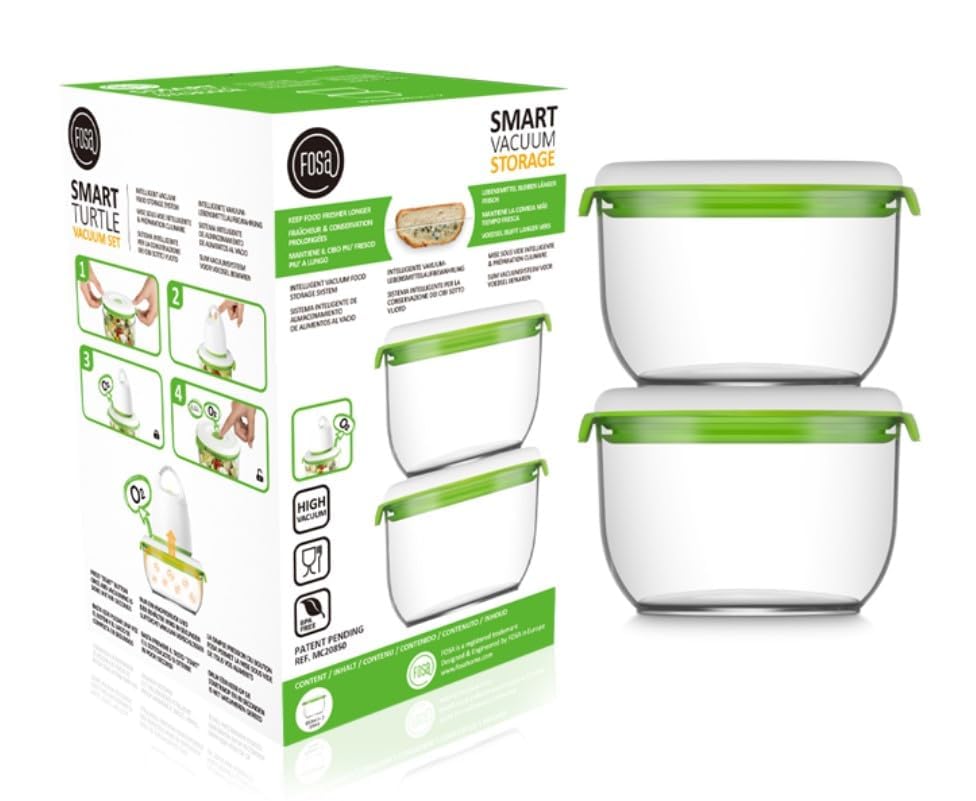 Amazon.co.jp: FOSA 真空密封食品保存システム 再利用可能中型容器 2