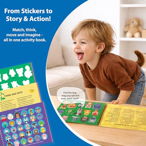 Image of Chalk & Chuckles Fab Felt Sticker Craft Activity Book for Kids Age 4-8 Year | Build 30 Reusable Felt Animals Stickers, Fine Motor Skills, Storytelling Play, Mess-Free Art, Preschool Birthday Gift 3+ Year
