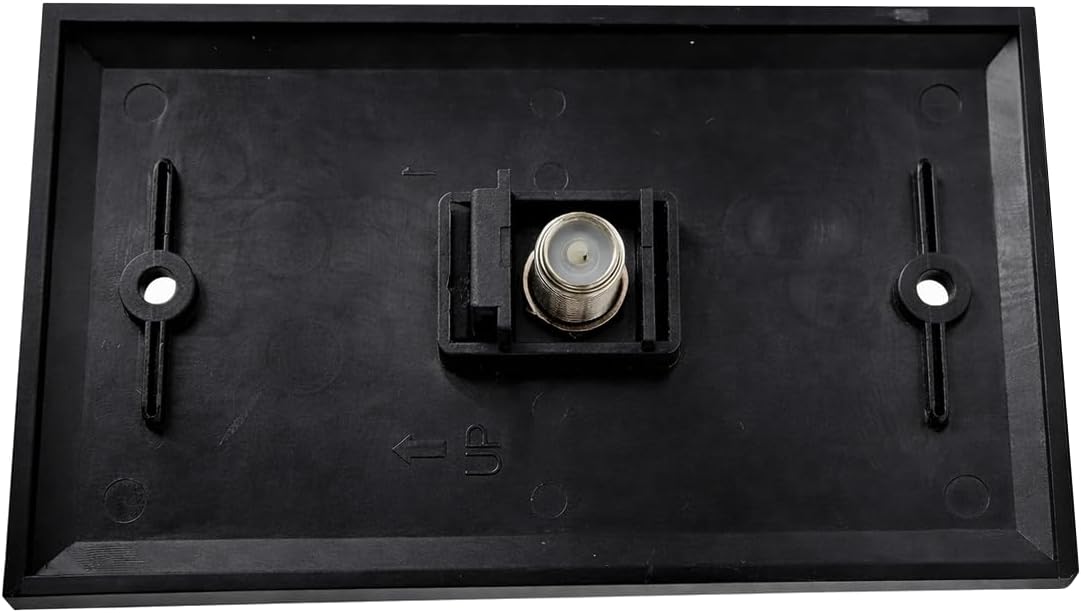 DIYTECH 1 Port Coax Cable Wall Plate Black – Single Gang Coaxial F-Type Jack for TV, Cable, Satellite & Modem – Includes Mounting Bracket