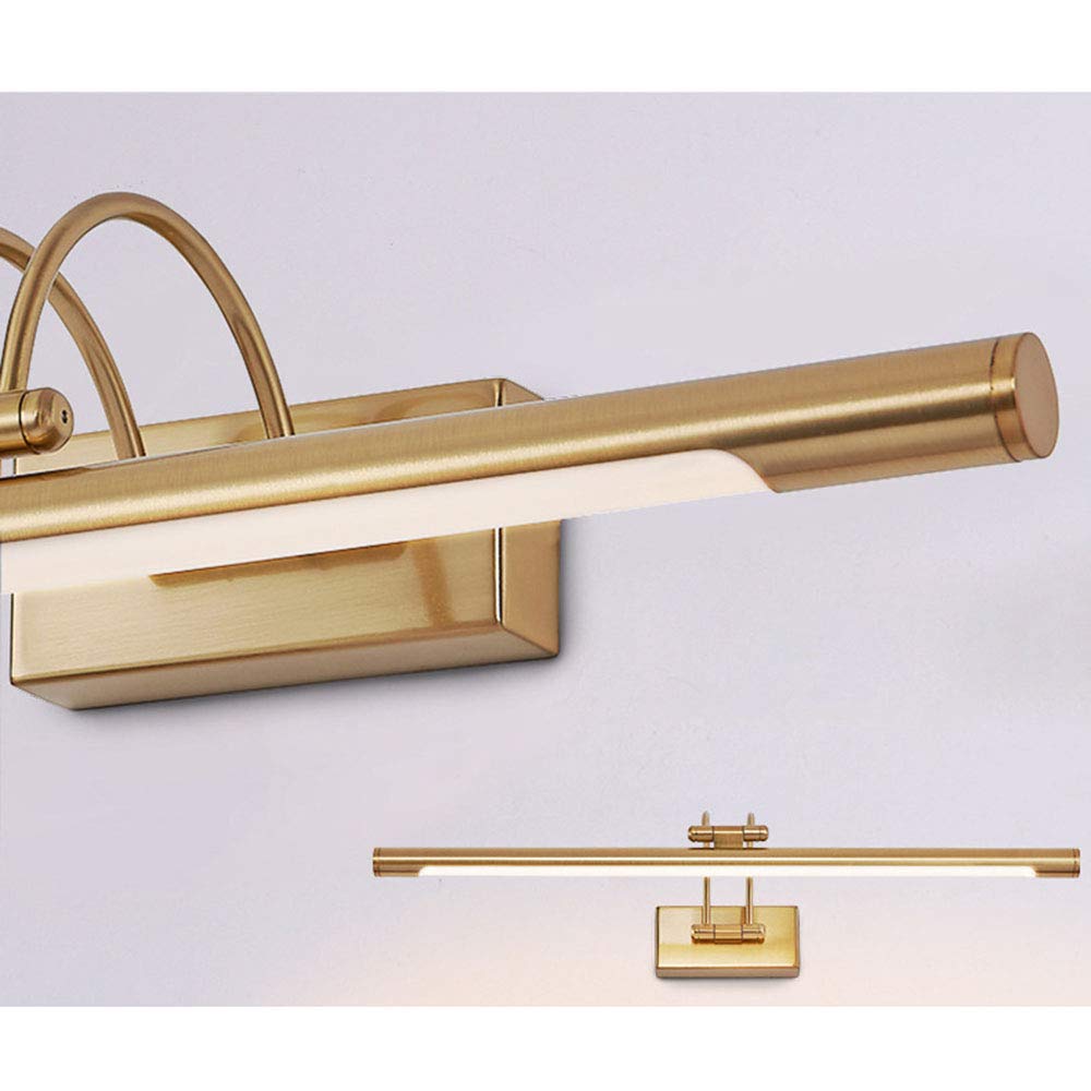 Badezimmer Spiegellampe LED Kupfer Modern Spiegelleuchte Bad mit Acryl Lampenschirm Aluminium Schminktisch Wandleuchte Schrankleuchte für Schlafzimmer Nachttisch Leseleuchte Neutralweiß L 49.5cm