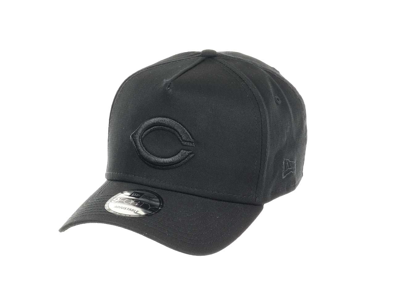 New Era Cincinnati Reds MLB Black on Black 9Forty A-Frame Snapback Cap — image 1