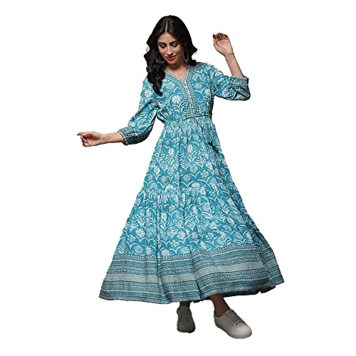 Image of BIBA Women's Fit and Flare Maxi Dress
