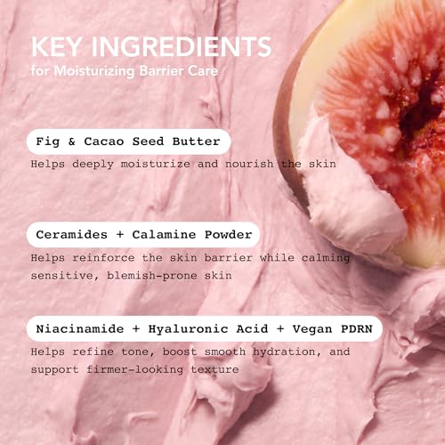Image of Whipped Korean Skincare Face Wash, Doubles as a Face Mask, Fig Butter, Moisturizing Vegan Facial Cleanser for Dry Skin and Barrier Care with Ceramides, Niacinamide, Hyaluronic Acid