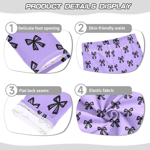 Girls Leggings Size 4T Sketchy Bow Knot Lilac Breathable Soft Tights Girl Yoga Pants for Dance Running3