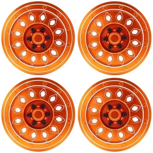 Roue Axial SCX6 orange en alliage pour explorer les sentiers de montagne