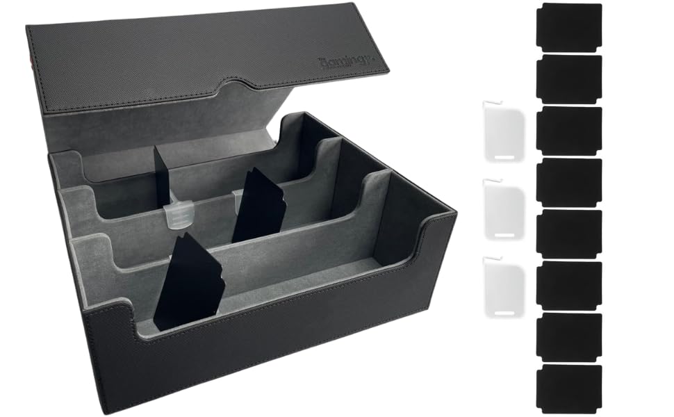 The Gaming Mat Company Bulk Deck Box for Trading Cards, Faux Leather Storage Case, Holds 1800+ Cards, Magnetic Closure