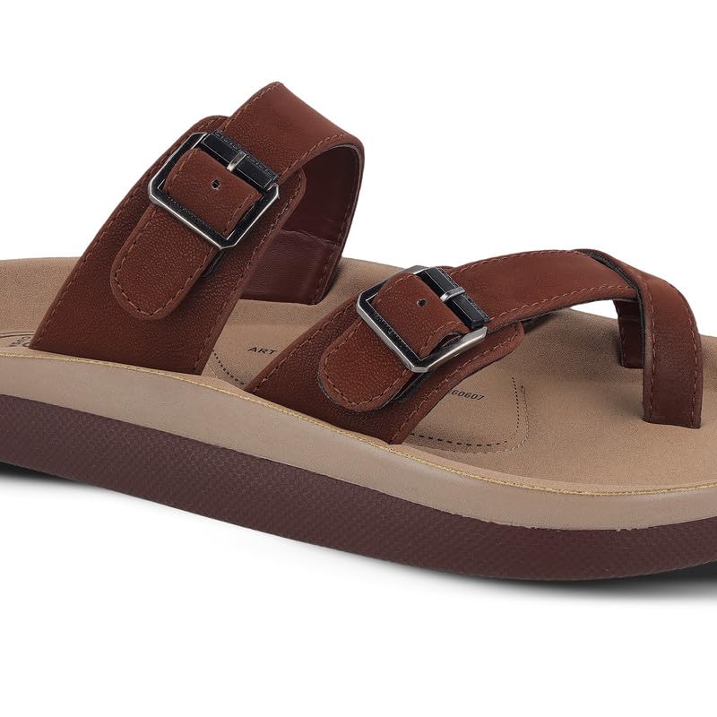 Image of Walkaroo Men's Comfortable Sandals|Adjustable Buckle Straps, Soft Cushion Footbed, Anti-Skid Textured Sole|Daily Wear, Casual Wear, Travel, Daily Wear, Casual Wear, Travel, office wear sandals- WGP53398