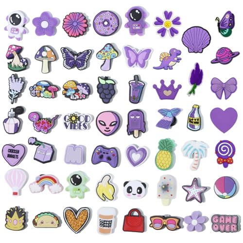 HTTDSLF Pack 55 Adornos para Zapatos, Pins para Crocs, Decoración para Zapatos Zuecos, Shoe Charms, Pins Decorativos, Accesorios y Encantos, para Regalos de Adultos, Niños, Fiesta Cumpleaños