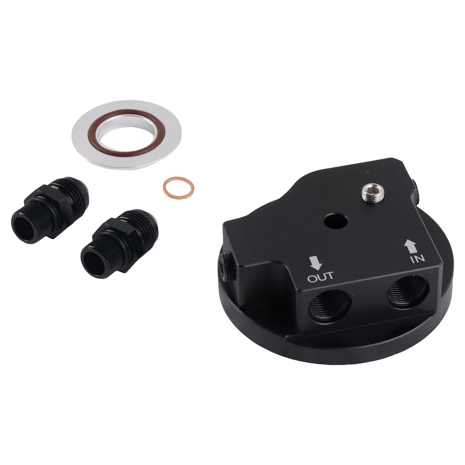 Radiatore olio Radiatore Tappo Filtro Olio Motore Con Raccordi Radiatore Olio Adatto Per BMW M50 S50 S52 S54 E36 E46 Coperchio Adattatore In Alluminio 11421711075