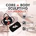 AB Dolly Plus Core Abdominal Training System Portable Home Gym Ab Muscle Workout Equipment with 2 Resistance Bands for All Fitness Levels, Black