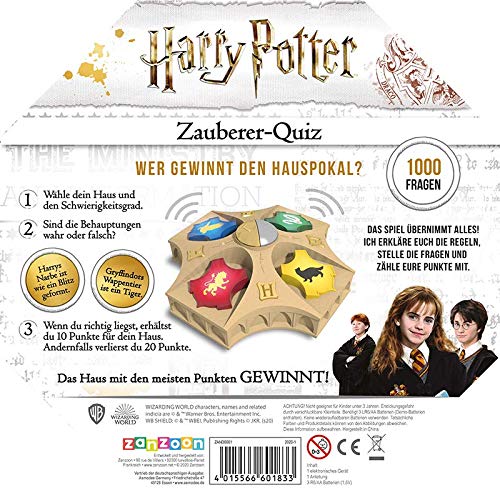 TOMY Harry Potter Quiz di 4 Case, Giochi Di Indovinelli In Famiglia, Gioco Emozionante Per I Fan Di Harry Potter, Giochi Di Quiz Per Bambini, Adatto Per Ragazze E Ragazzi Di 8