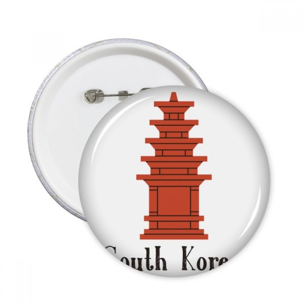 Badge rond Corée du Sud lot de 5 broches rouges M - 3