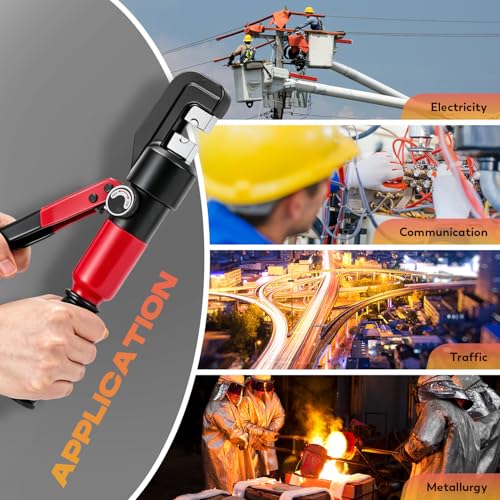 CGOLDENWALL Hydraulische Crimpzange für 10T 4-70m㎡-Rohre mit Isoliertem GriffKabelschuhe Zange 2 Paar Dichtring&Anleitung auf Deutsch inkl.