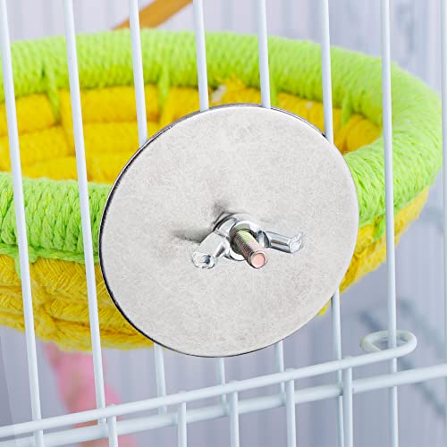 Image of Bird Breeding Nest Canary Finch Parrot Weave Cotton Rope Bed Cage Perch Hatching House (4.9 inch, Yellow)