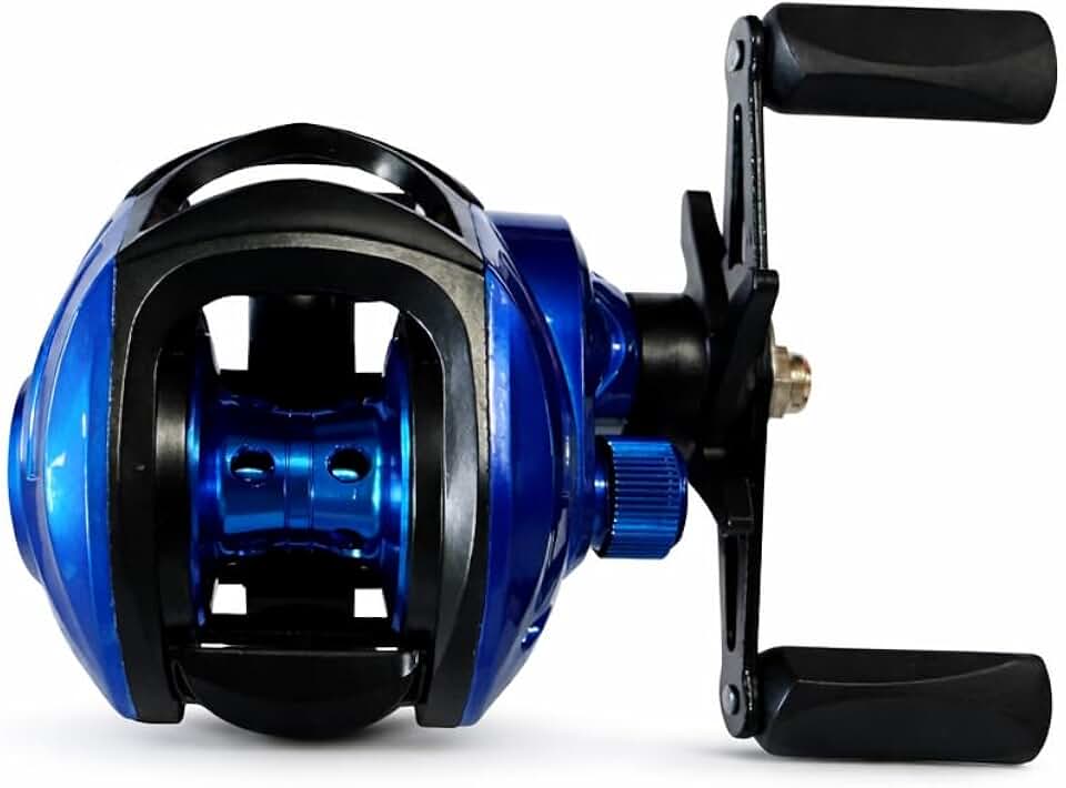 Carretilha de Pesca Baitcasting Azul 7.2:1 Alta Velocidade – 18+1 Rolamentos, Freio Magnético Ajustável, Drag 8kg