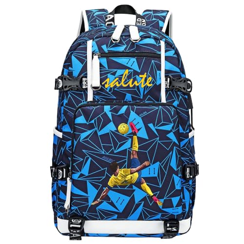 YUNZYUN Mochila multifuncional C-ristiano Ronaldo para jogadores de futebol mochila para viagem estudante laptop fãs mochila para homens mulheres, Navy Blue - 3, One Size, Esporte