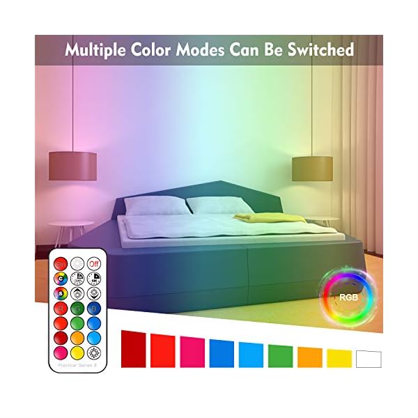E14 Led Lampe 6W RGBW Äquivalent 40W, Farbwechsel Glühbirne Dimmbar, 2700K Schraubglühbirnen mit Fernbedienung… – Bild 3