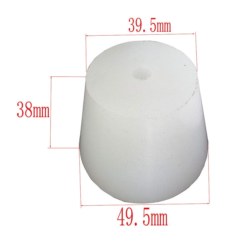 UP100 2 Pieces 3# -14# Silicone Plug Rubber Stopper Diameter 8mm Drilled for Airlock Valve Bubbler Brew Wine (10# Diameter 8mm Drilled)