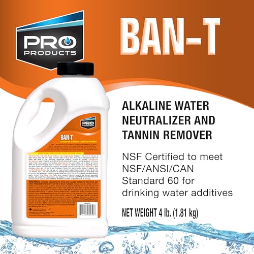 ban-t alkaline water neutralizer and cleaner  water softener tannin and iron removal cleaner - removes hard water deposits lime scale iron staining  restores water softener efficiency