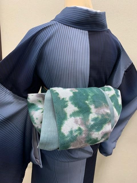 Amazon.co.jp: 撫松庵』オリジナルの半幅帯（龍染柄） 小紋紬浴衣に  