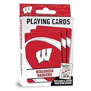 MasterPieces Family Games – NCAA Wisconsin Badgers Playing Cards – Officially Licensed Playing Card Deck For Adults, Kids, And Family 2.5″ x 3.5″