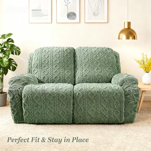Image of JOKIVTOU Loveseat Recliner Covers 6 Pieces Reclining Sofa Slipcovers with Pocket& Elastic Bottom, 2 Seaters Lazy Boy Non Slip Love Seat Sofa Couch Slipcover, Thick Soft Feel, Washable