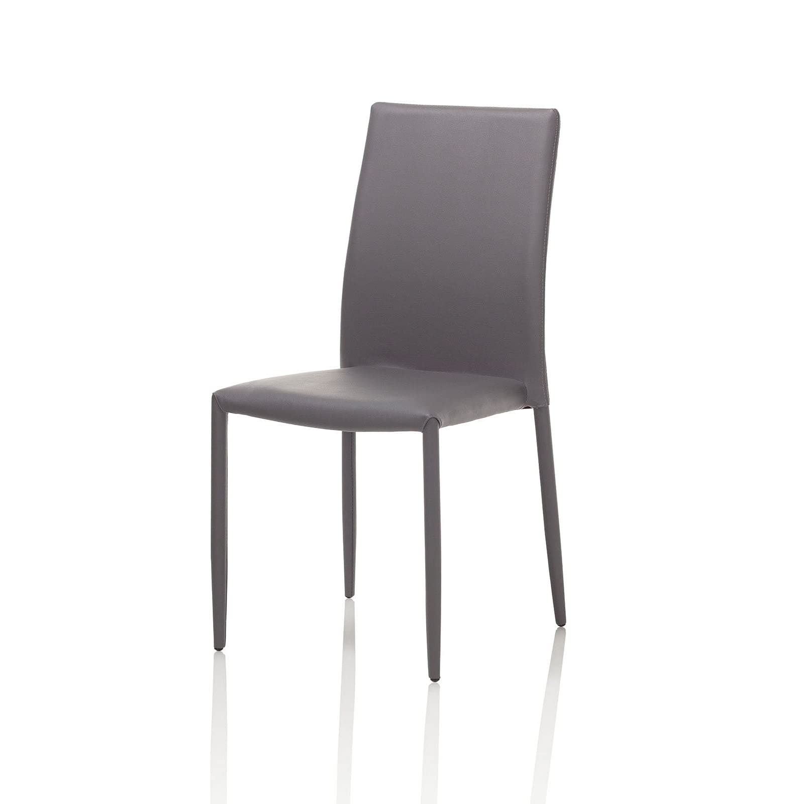 FT FEEL THE... ALIS metal chair with grey leatherette cover