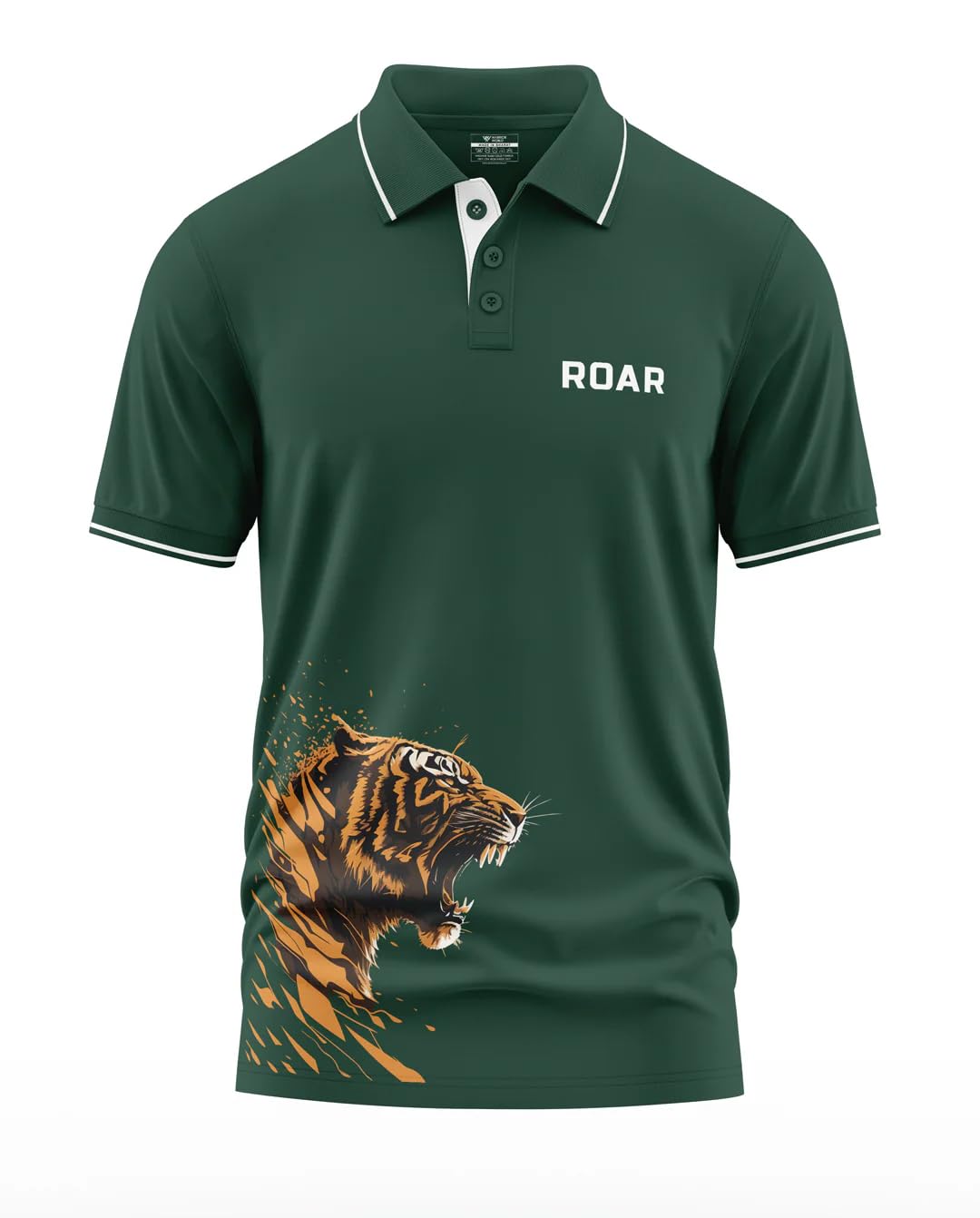 warriorworld Apex Threads Men's Polo T-Shirt Fierce Tiger Graphic 'Roar' Print | 270 GSM Heavyweight 100% Cotton | Tipped Collar | Bold Statement Tee for Alpha Confidence-picture-15
