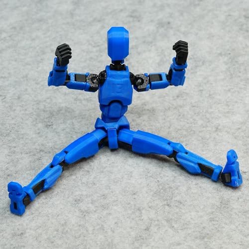 Image of Dummy 13 Action Figure Robot | Fully Articulated 3D Printed Robot Toy | 5.4-inch Collectible Figurine | Matte Finish| Unassembeled (Blue-Black)