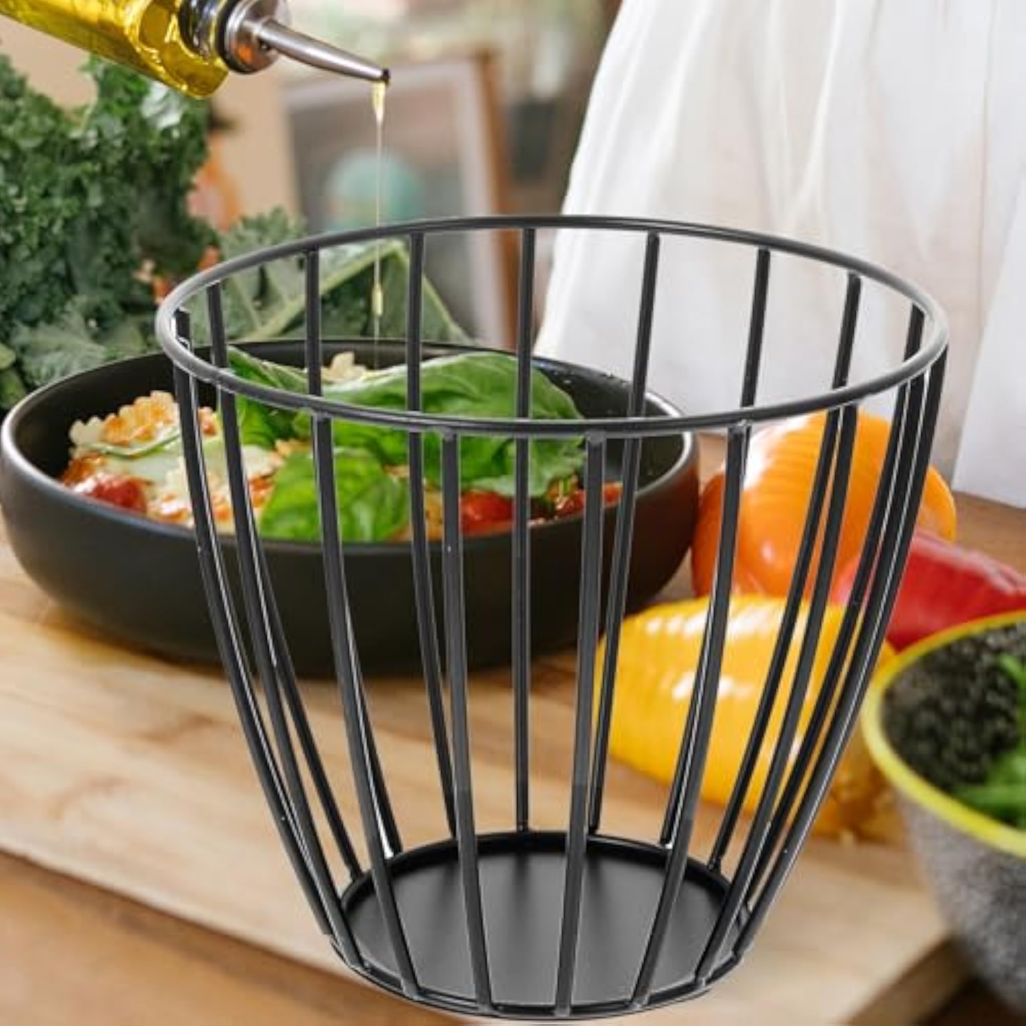 Black Iron Kitchen Storage Basket for Fruits