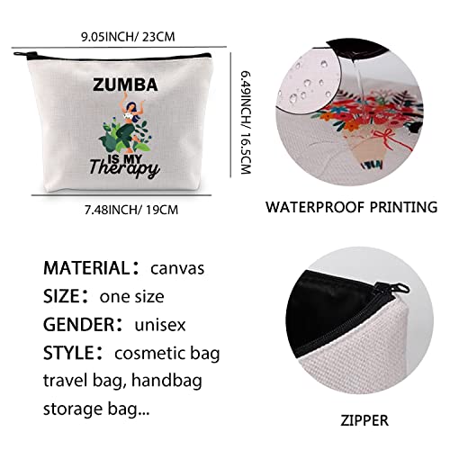 Zumba is My Therapy Zumba Lover Makeup Bag Zumba Instructor Gift Zumba Dance Fitness Coach Teacher Zipper Pouch (Zumba is My Therapy ku) - Image 3