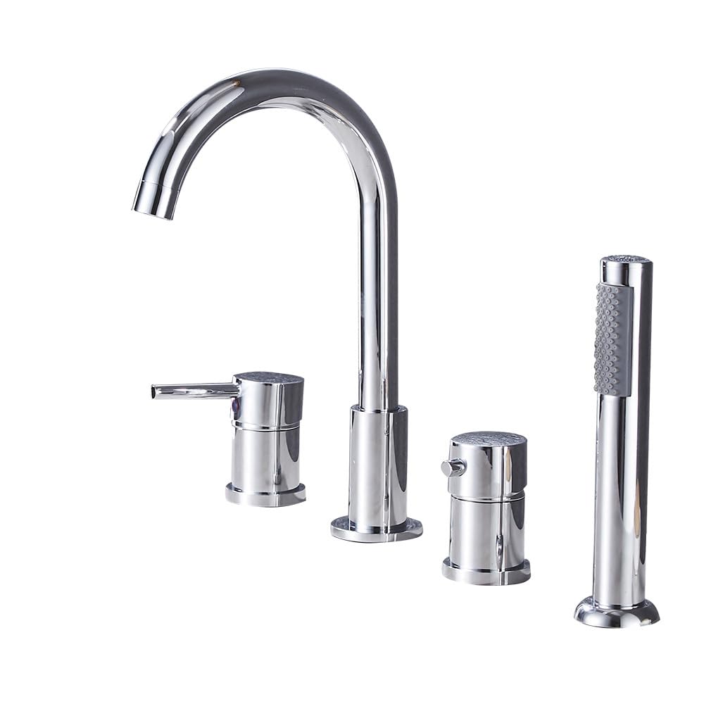 Robinet de baignoire sur plage mitigeur eau chaude et froide chrome