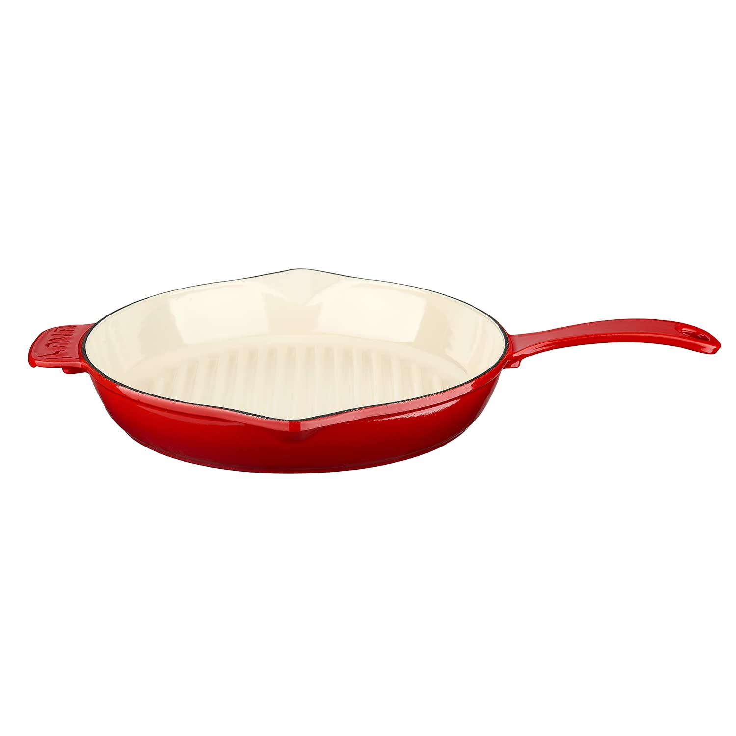 Lava Metal Saplı 28 cm Kırmızı İç Krem Döküm Yuvarlak Izgara Tava