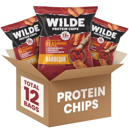 WILDE Barbeque Protein Chips, 12g Protein, 1.34 oz Bags, Pack of 12