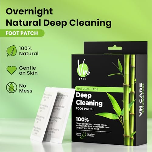 Image of Vn care 20 Pads 100% Herbal And Gentle Ingredient Detox Foot Pads, 20 Pieces, Natural Ingredients for Sleep AidPain Relief, Toxin Removal with Bamboo Vinegar and Acupoint Micro-Massage Technology detox foot patch (Pack of 20)