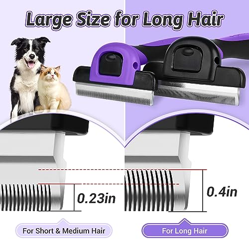 Image of MIU COLOR Long Hair Pet Grooming Brush for Medium & Large Dogs &Cats,Purple | Safe and Comfortable Deshedding Tool,Effectively Reduces Shedding by up to 95% for Pet Hair