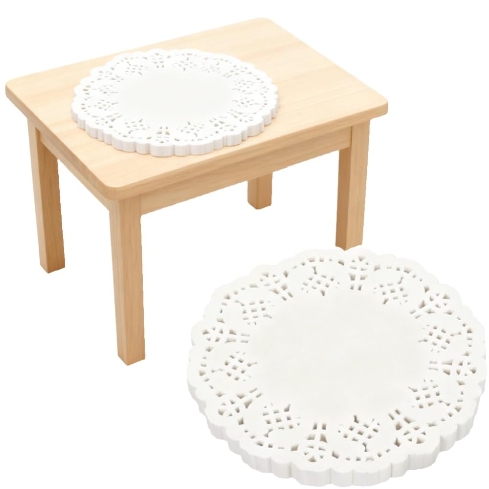 Zopseet White 150 Pcs Lace Paper Doilies 4.5 Inch Round Disposable Decorative Paper Placemats Hollow Flower Absorbing Papers For Cakes Desserts Food Decoration Wedding Birthday