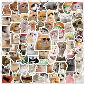 100 calcomanías divertidas de gato, lindas calcomanías de meme de gato, divertidas calcomanías de gatito para adultos y adolescentes, calcomanías de vinilo impermeables para botellas de agua,
