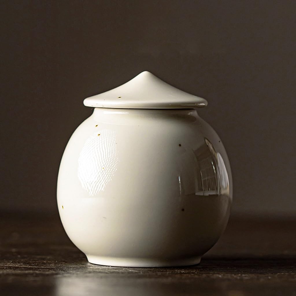 Juego De Té Lata de té Retro, Lata de Almacenamiento de té de cerámica for el hogar, Lata sellada de Doble Capa a Prueba de Humedad, Lata de Almacenamiento de té portátil Tarro para Guardar Té