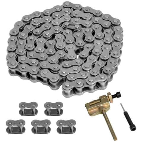 Belleone #35 Roller Chain, 3 Feet 35 Chain with 5 Master Links, Chain Breaker- Carbon Steel Chain for Mini Bike, Go Kart, Motorcycle, Scooter, Bicycle, Home and Industrial Machinery - 96 Links Cover