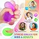 4 Stück Squishy Stressbälle Antistressball, Stressbälle Doh Fidget Cube, Regenbogen Squeeze Bälle Quetschball für Erwachsene ADHS, Angst, OCD Angst abbauen und Beruhigung
